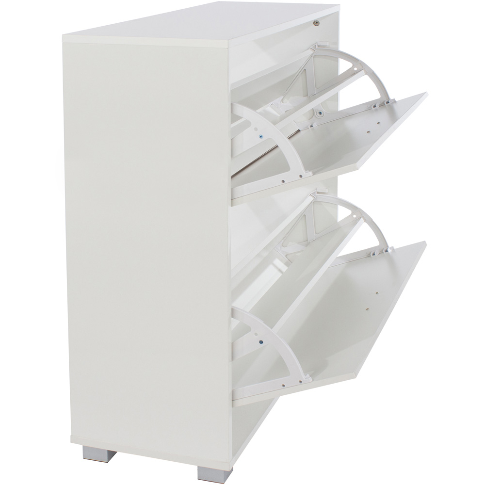 Lido 2 Door White High Gloss Shoe Cabinet Image 5