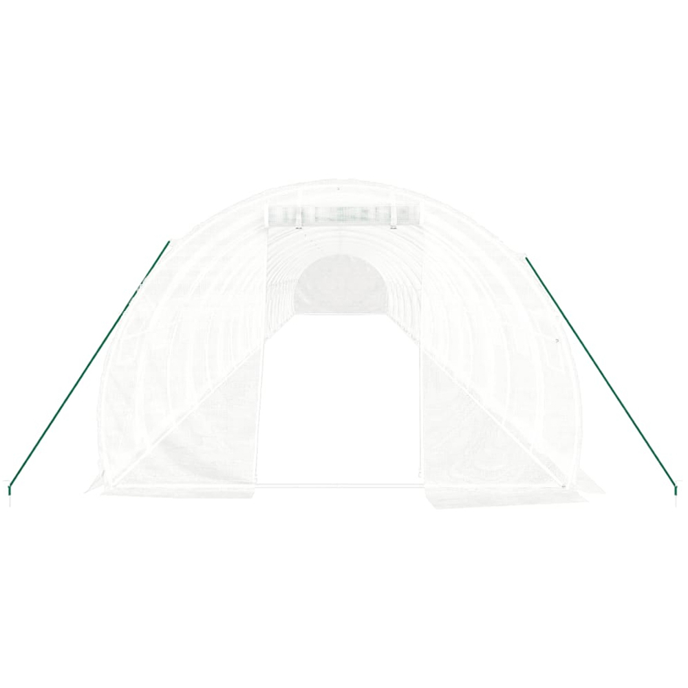 vidaXL White Polyethylene Galvanised Steel Frame 65.6 x 9.8ft Greenhouse Image 3