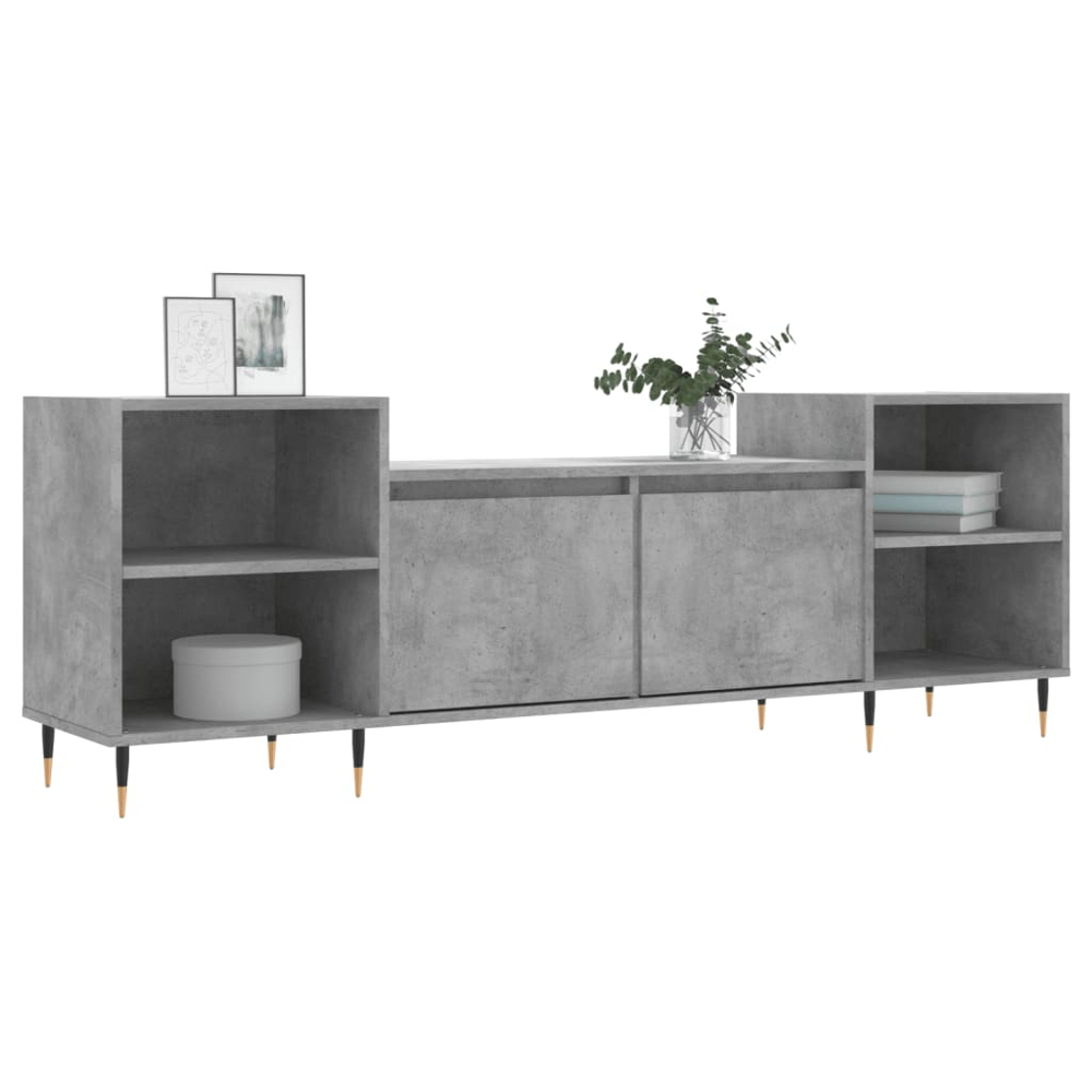 vidaXL 2 Door 2 Shelf Concrete Grey TV Cabinet Image 3