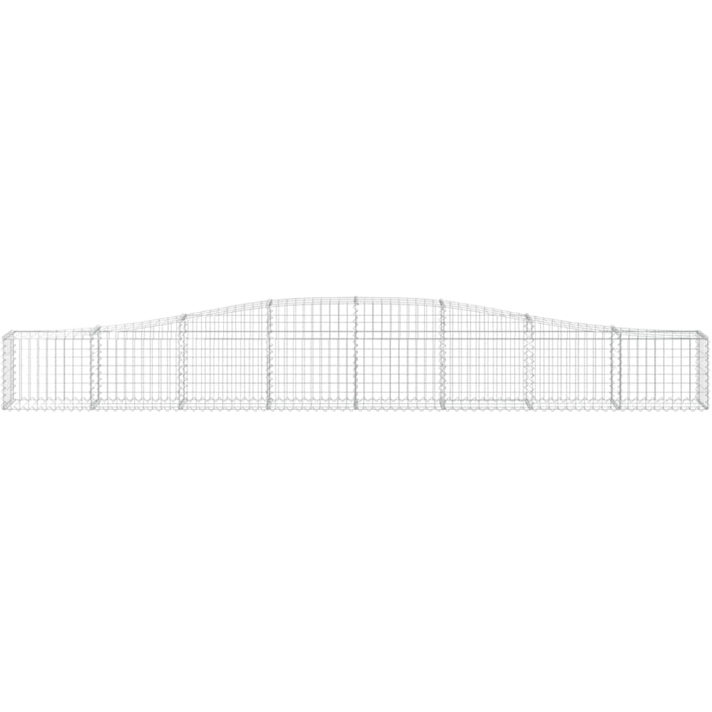 vidaXL Silver Galvanised Iron Arched Gabion Basket 400 x 30 x 40/60cm 3 Pack Image 2