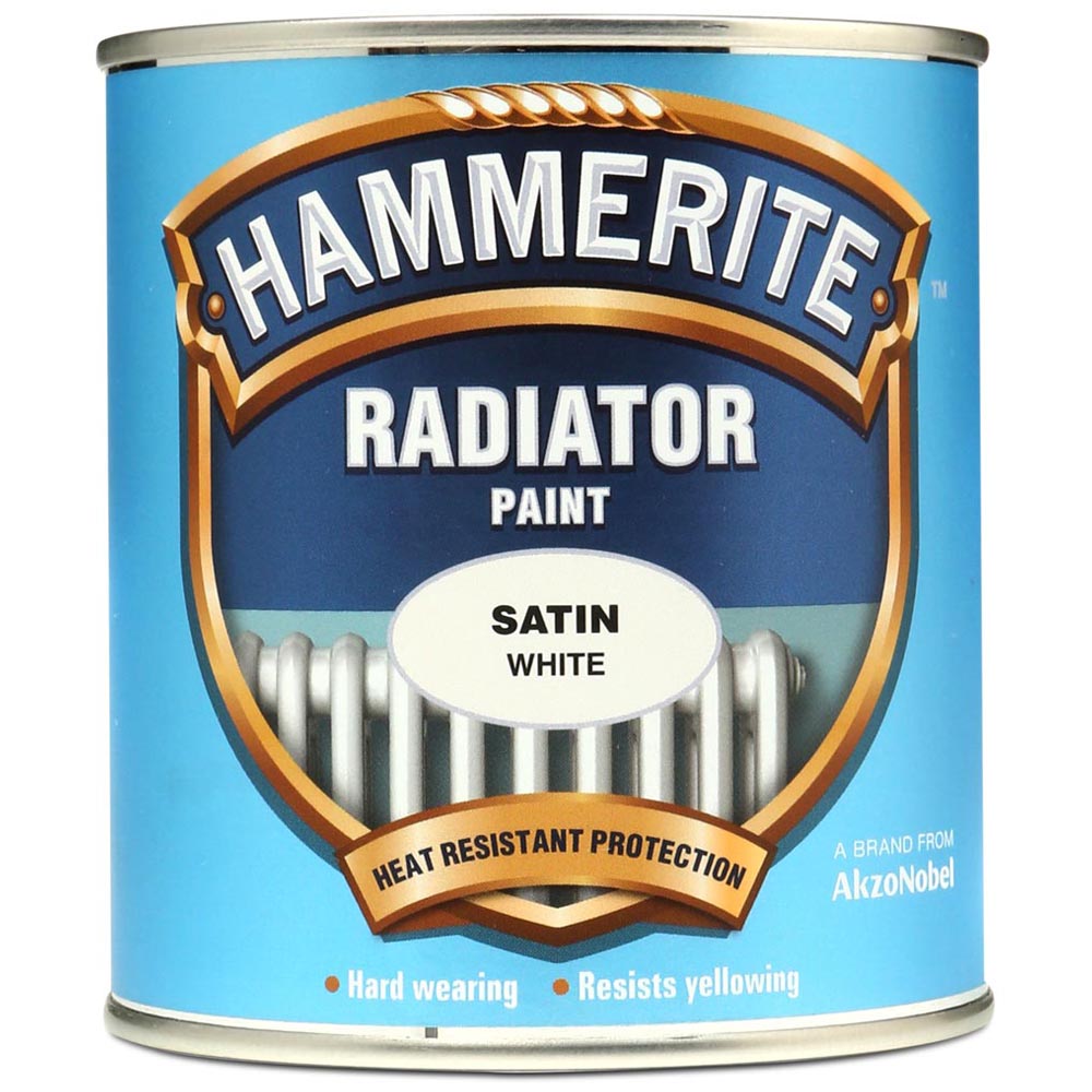 Hammerite Radiator White Satin Paint 500ml Wilko