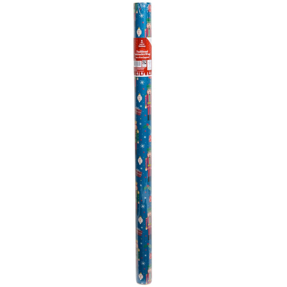 Traditional Nutcracker Gift Wrap Blue Image 2