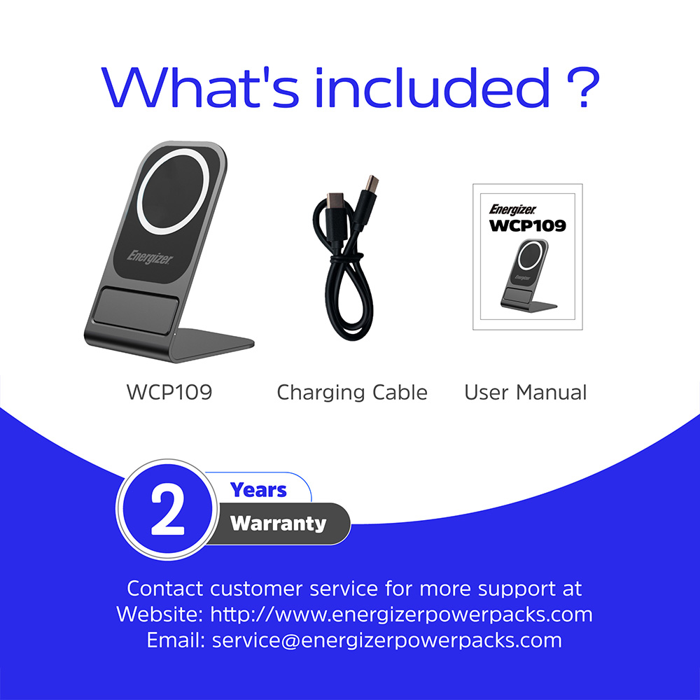 Energizer WCP109 Black QI Wireless Charging Stand 15W Image 9