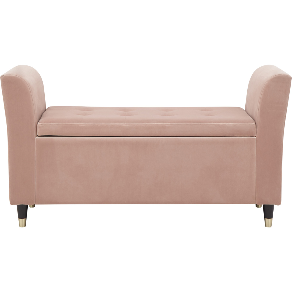 GFW Genoa Blush Pink Upholstered Window Seat With Storage Image 2