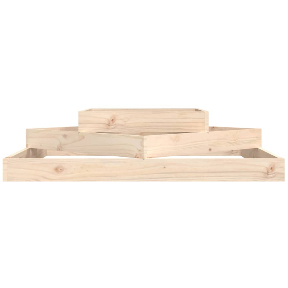 vidaXL 3-Tier Natural Solid Pine Wood Garden Planter 112 x 112 x 27cm Image 2
