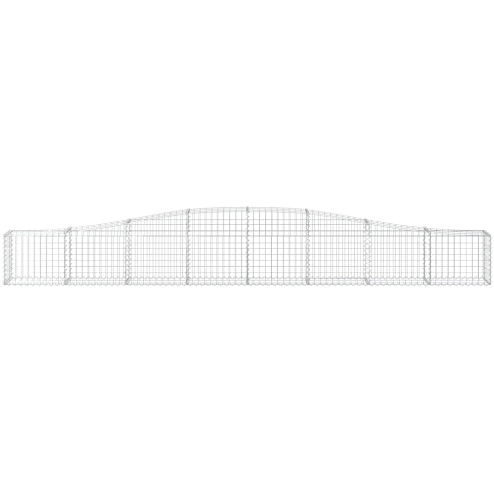 vidaXL Silver Galvanised Iron Arched Gabion Basket 400 x 30 x 40/60cm Image 2