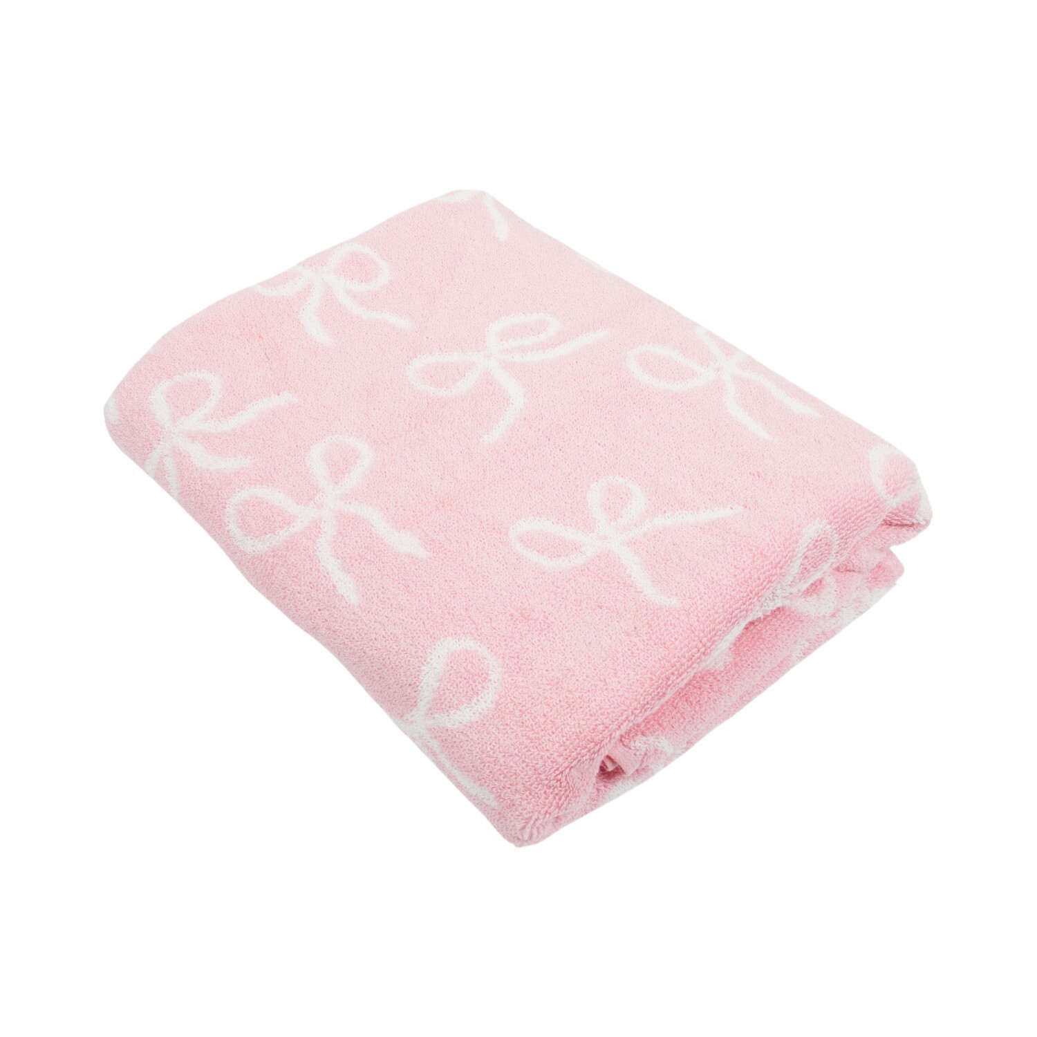 Bow Cotton Towel Pink Hand Towel Image 1