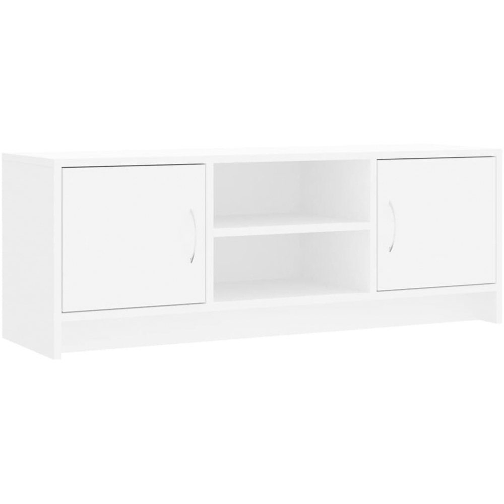 vidaXL 2 Door 2 Shelf White Large TV Cabinet Image 2