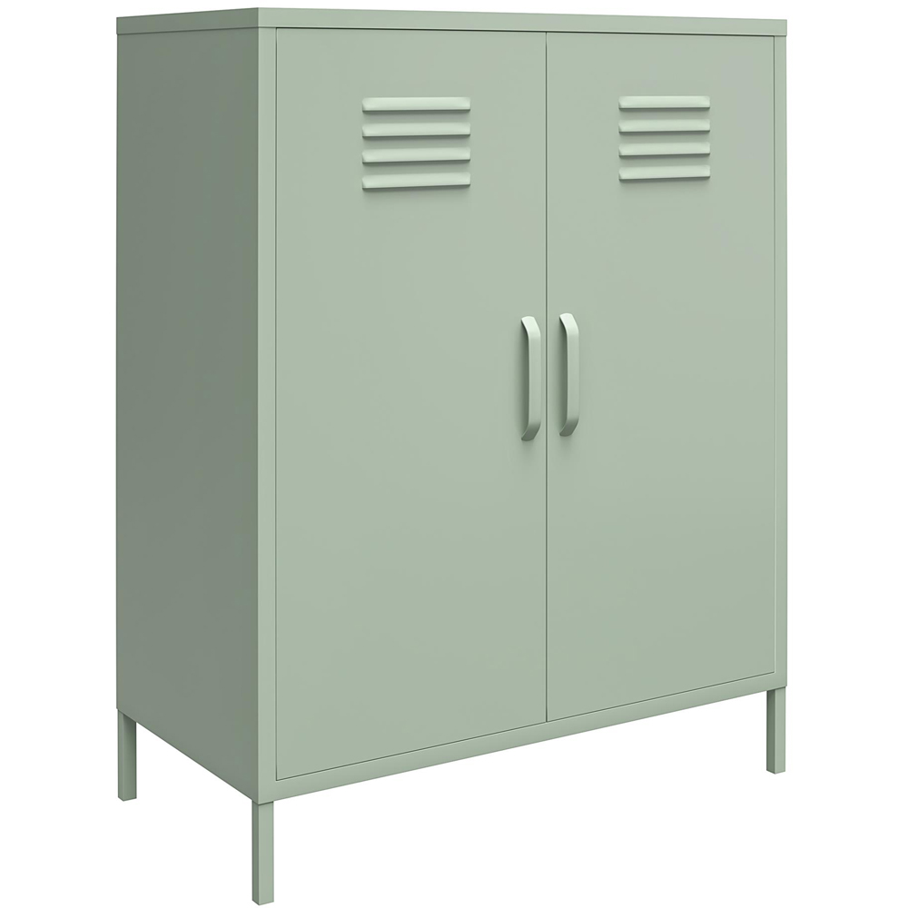 Dorel Mission District 2 Door 3 Shelf Painted Green Metal Storage Cabinet Image 2