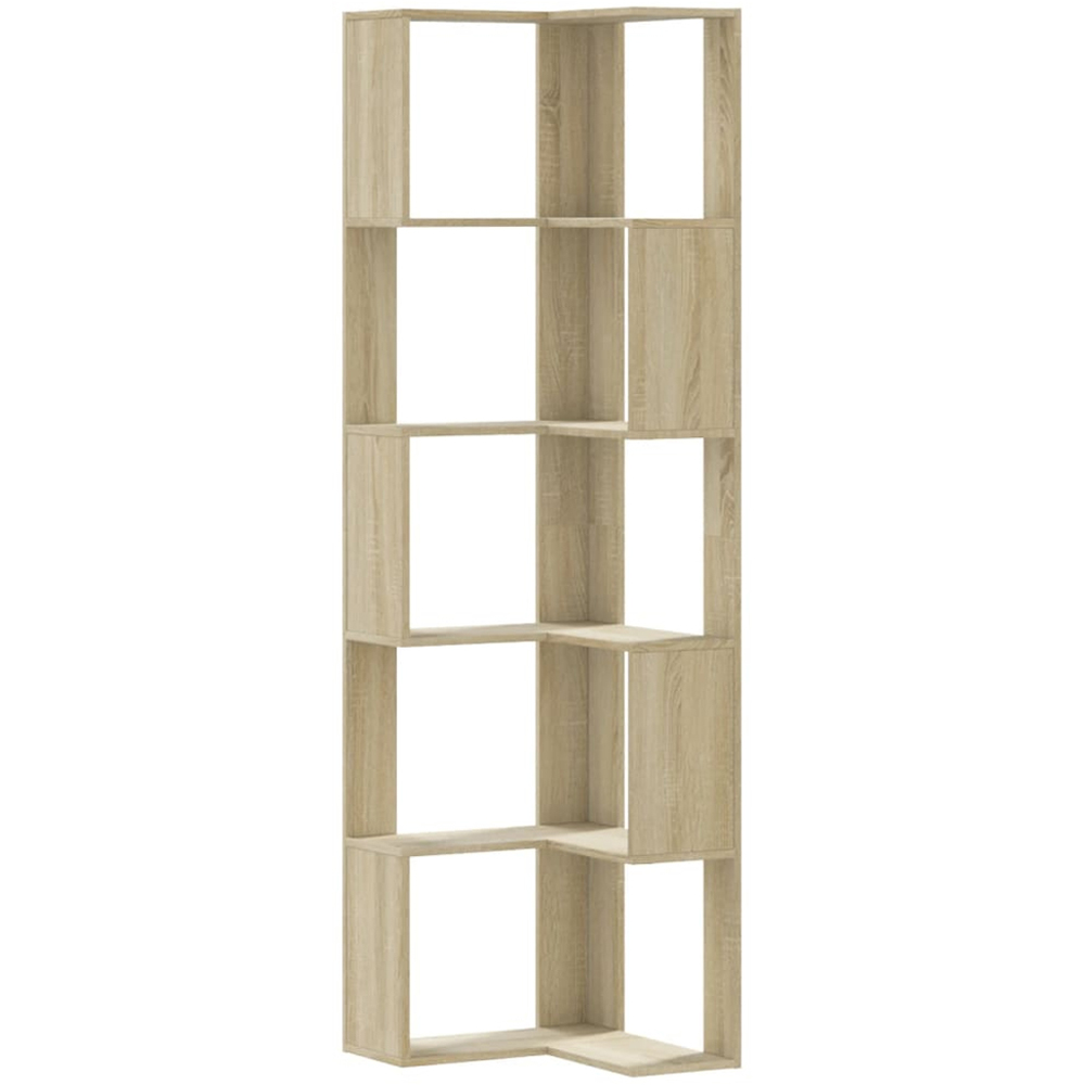vidaXL 10 Shelf Sonoma Oak Corner Bookcase Image 2