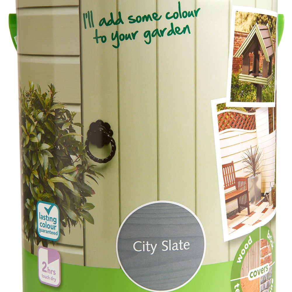 Wilko Garden Colour City Slate Wood Paint 5L Image 3