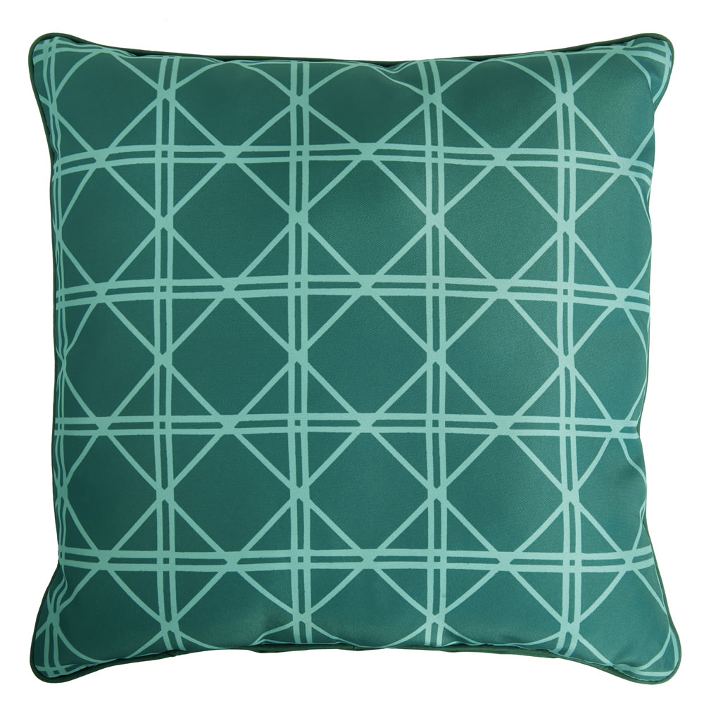 Wilko Outdoor Scatter Cushion Green Check Image 1