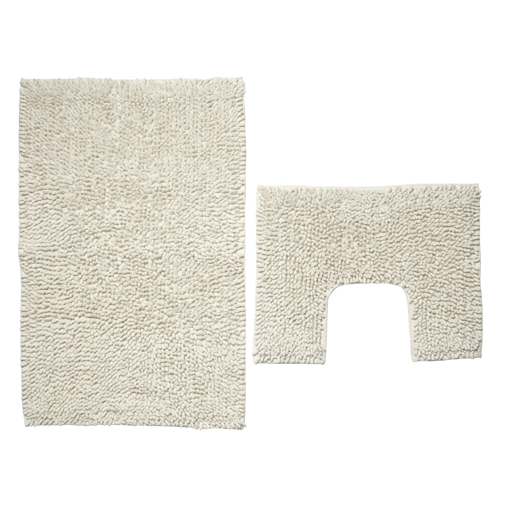 Wilko Cream Pedestal and Bath Mat Set Wilko