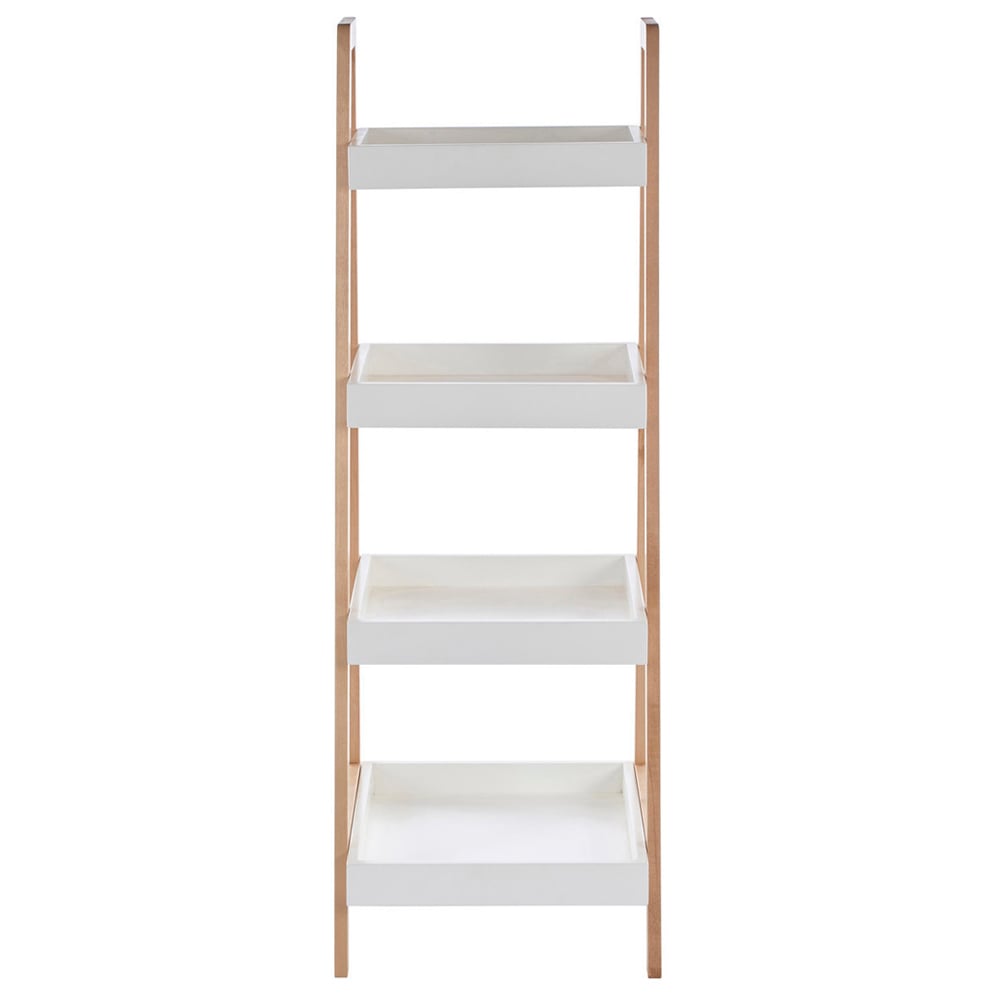 Premier Housewares 4 Tier Birch Wood Bathroom Shelf Image 2