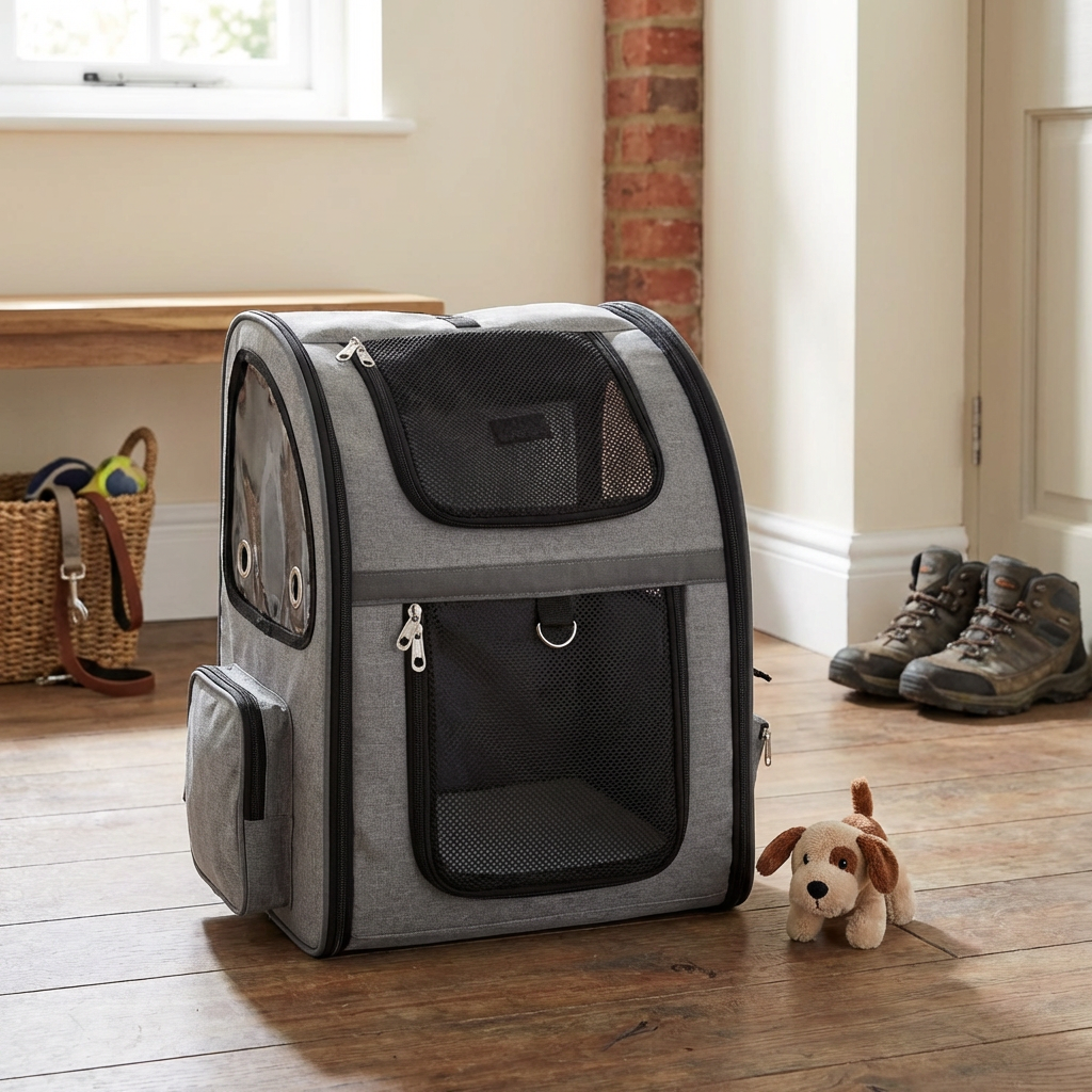 Pet Travel Backpack Grey Image 5