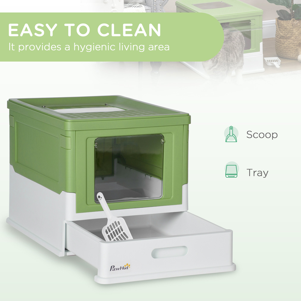 PawHut Light Green Cat Litter Box 37 x 36 x 48cm Image 4