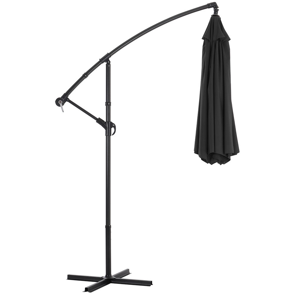 Living and Home Black Cantilever Parasol with Cross Base 3m Image 4