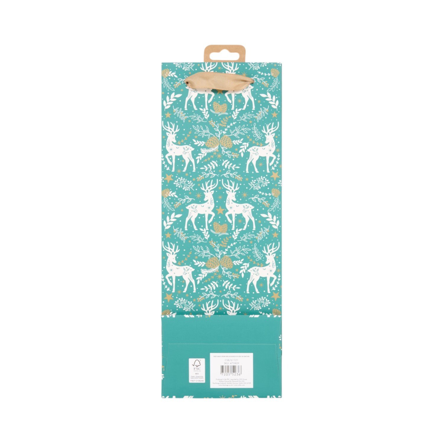 Elegant Stag Bottle Bag Teal Image 2
