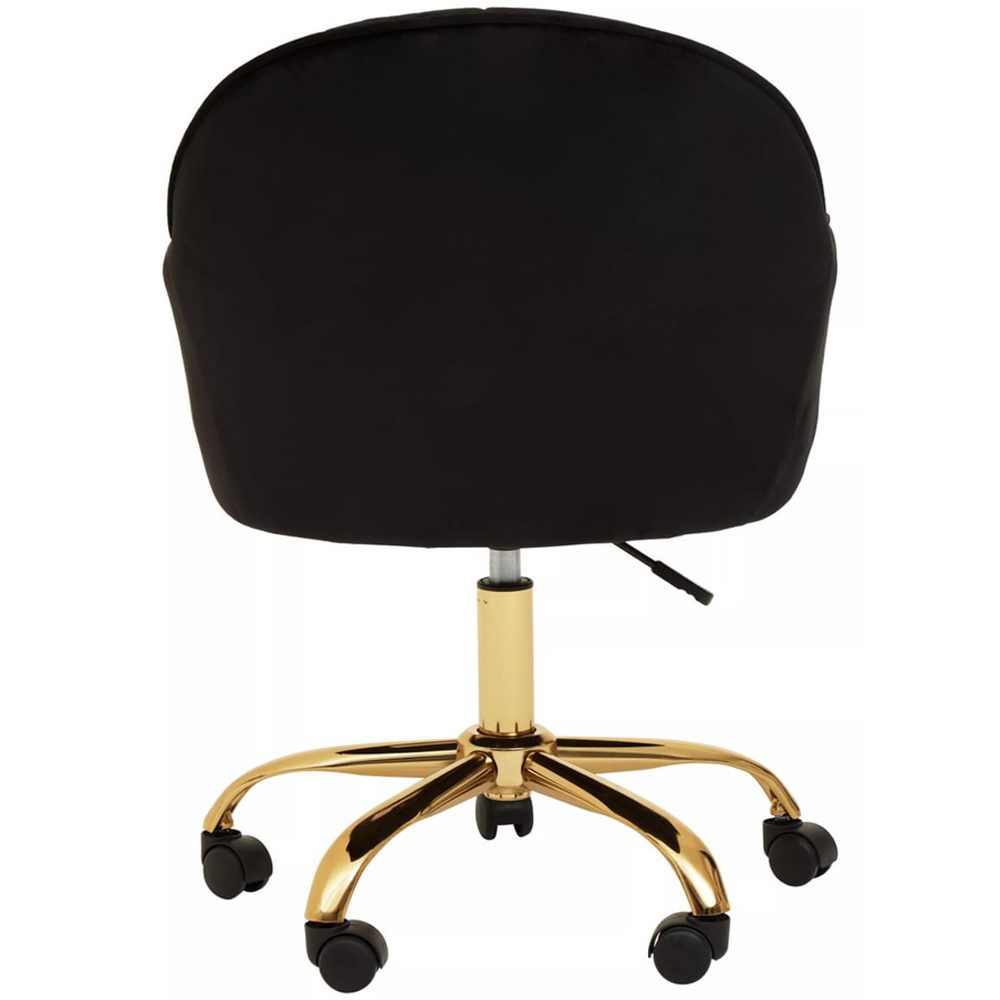 Interiors by Premier Brent Black and Gold Swivel Home Office Chair Image 6
