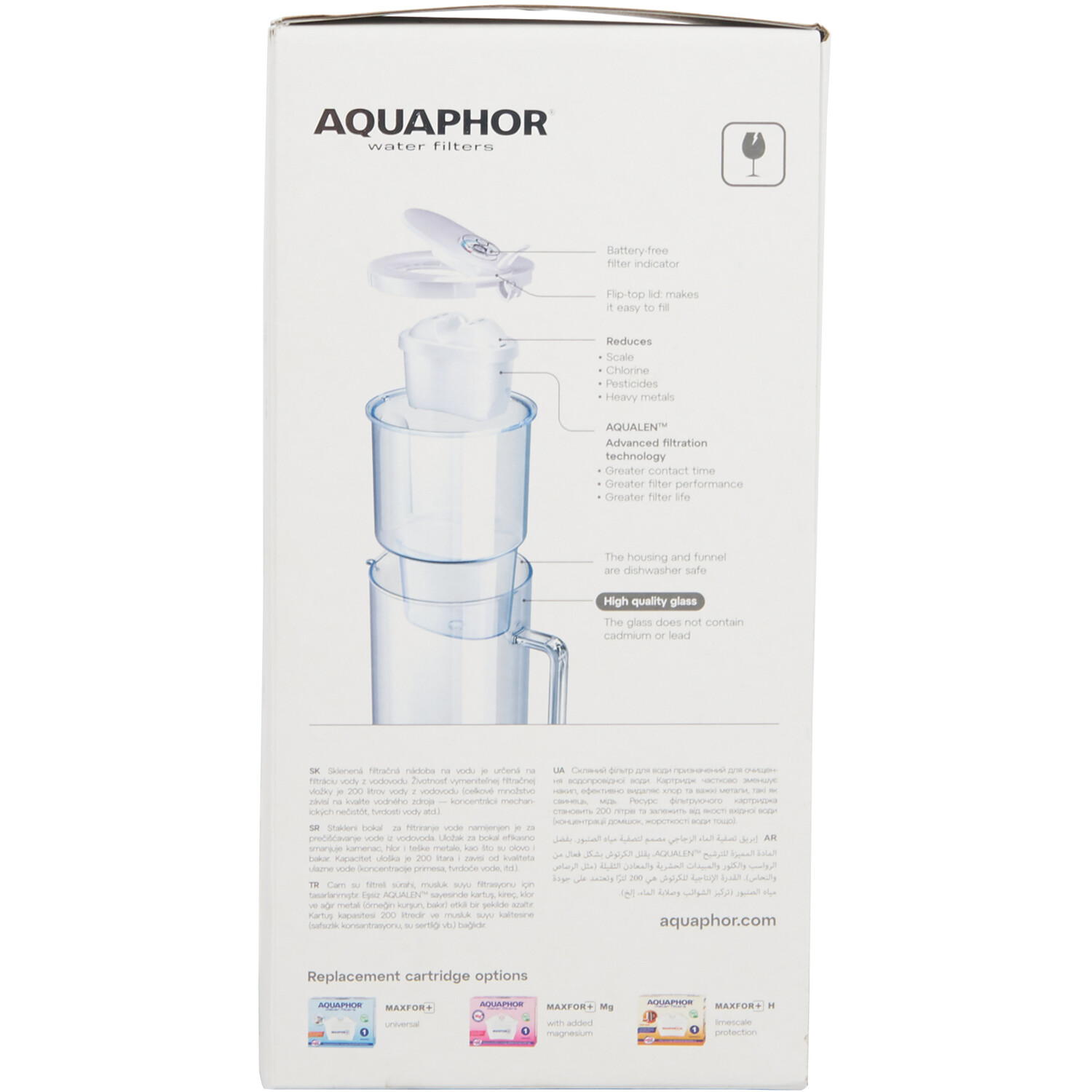Aquaphor Glass 2.5l Water Filter Jug - White Image 3