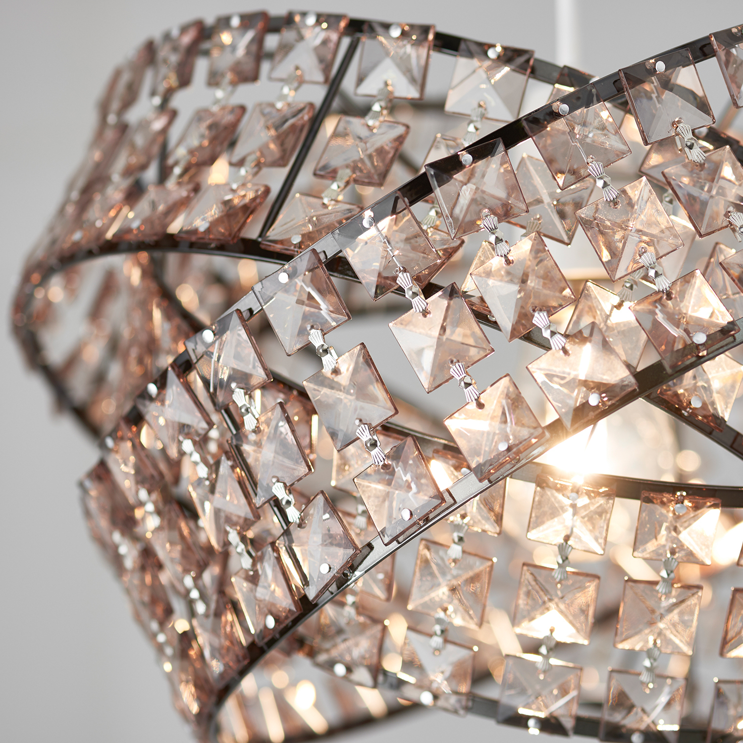 Jewelled Twisted Pendant  - Grey Image 3