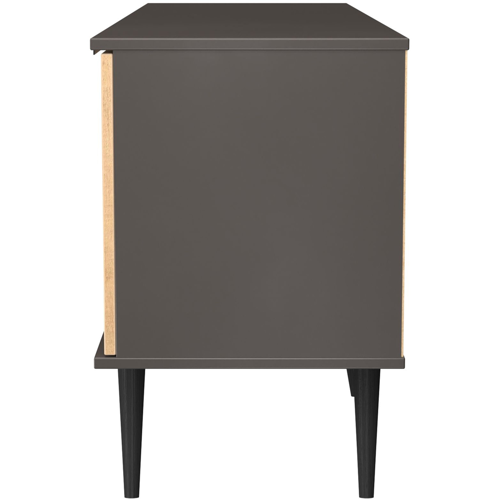 Crowndale Hong Kong 2 Door Single Drawer Slatt Effect and Graphite Wide TV Unit Ready Assembled Image 3
