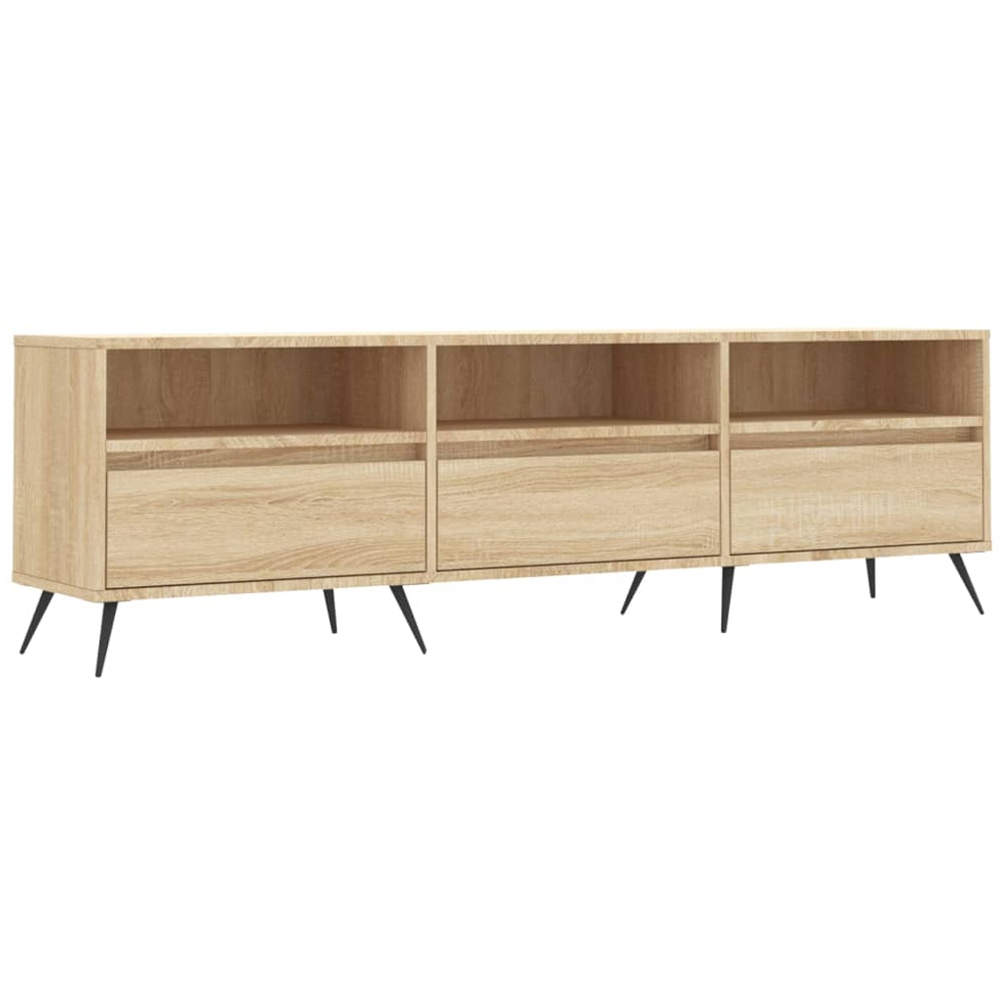 vidaXL 3 Door 3 Shelf Sonoma Oak TV Cabinet Image 2