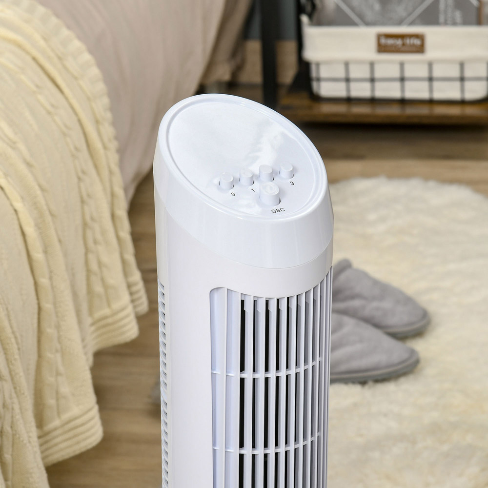 HOMCOM White Tower Fan 30 inch Image 3