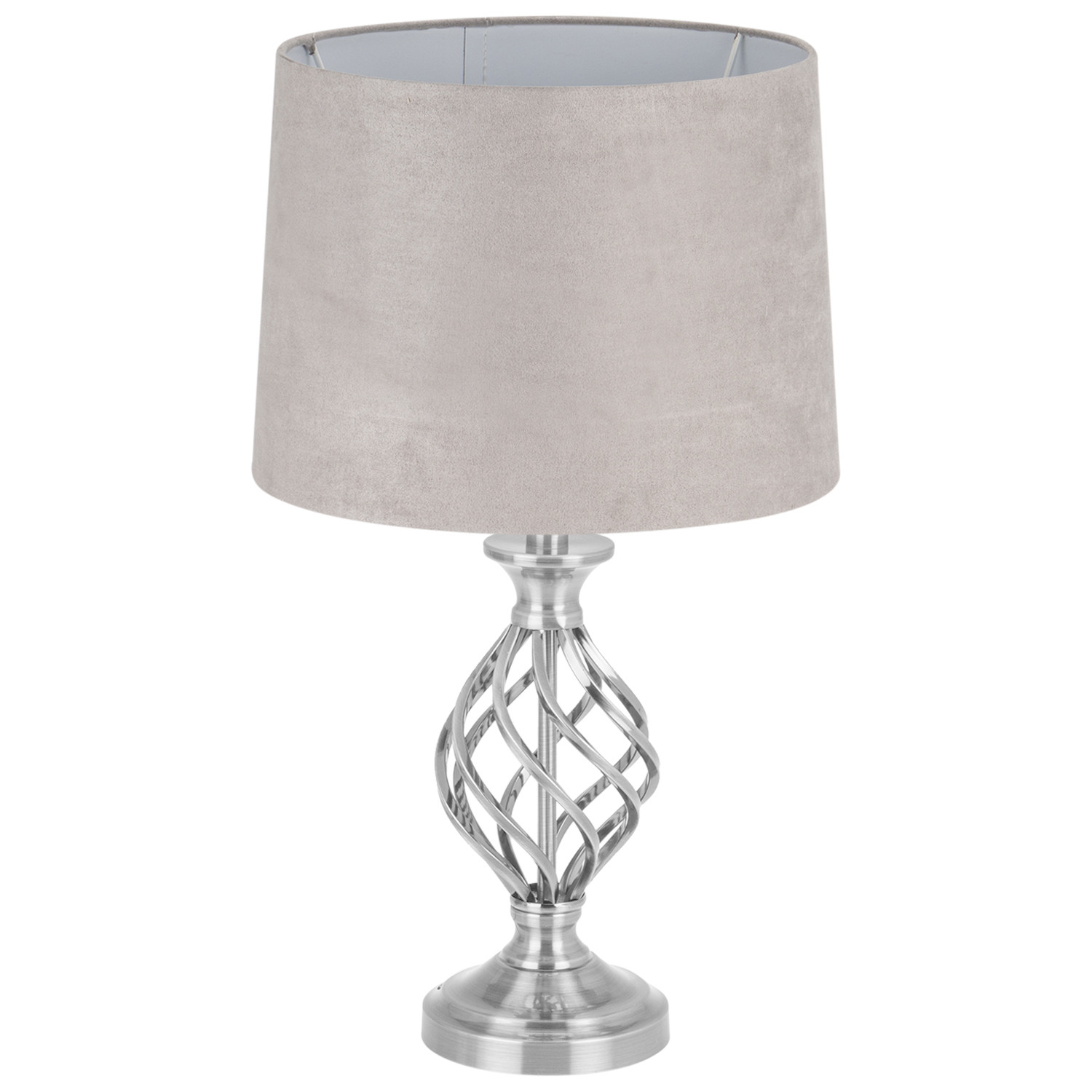 Alessia Velvet Effect Shade Twist Table Lamp Image 1