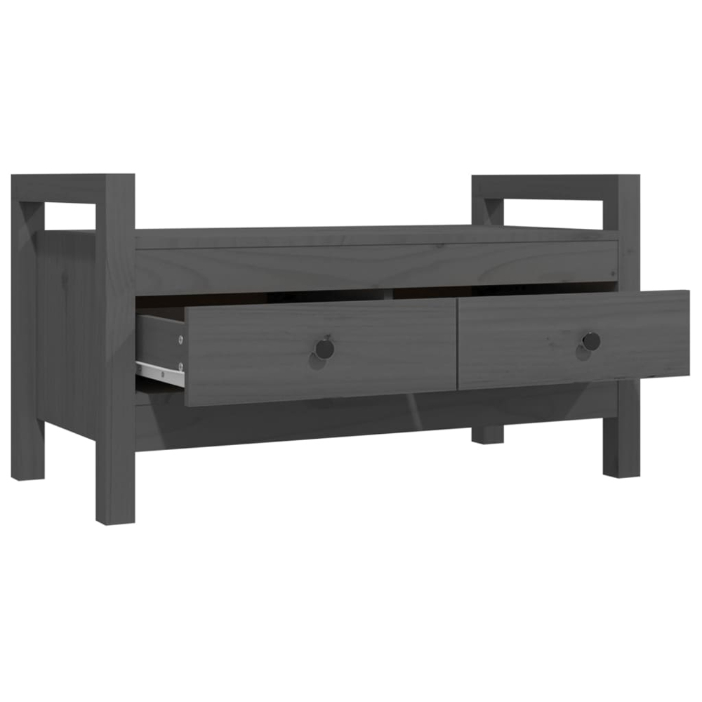 vidaXL 2 Drawer Grey Wooden Hallway Bench Image 3