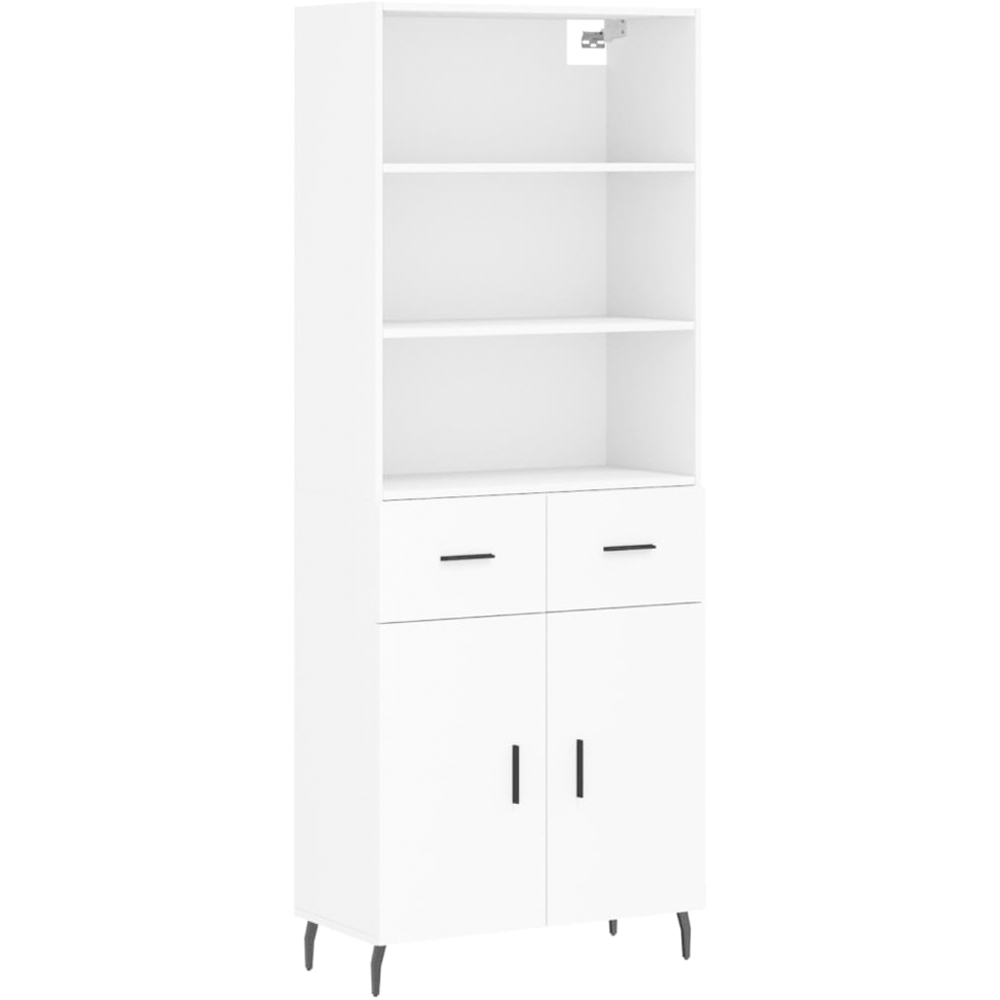 vidaXL 2 Door 2 Drawer 3 Shelf White Highboard Image 2