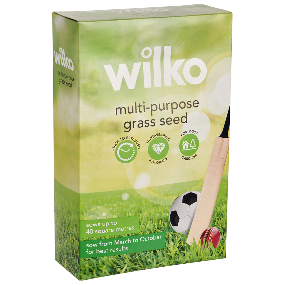 Wilko Multi-Purpose Lawn Seed with Ryegrass 40msq 1kg Image 1