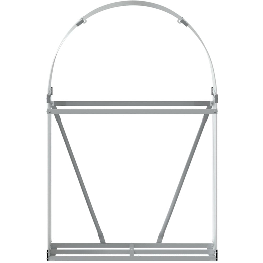 vidaXL Silver Galvanised Steel Firewood Log Holder 120 x 80 x 45cm Image 3
