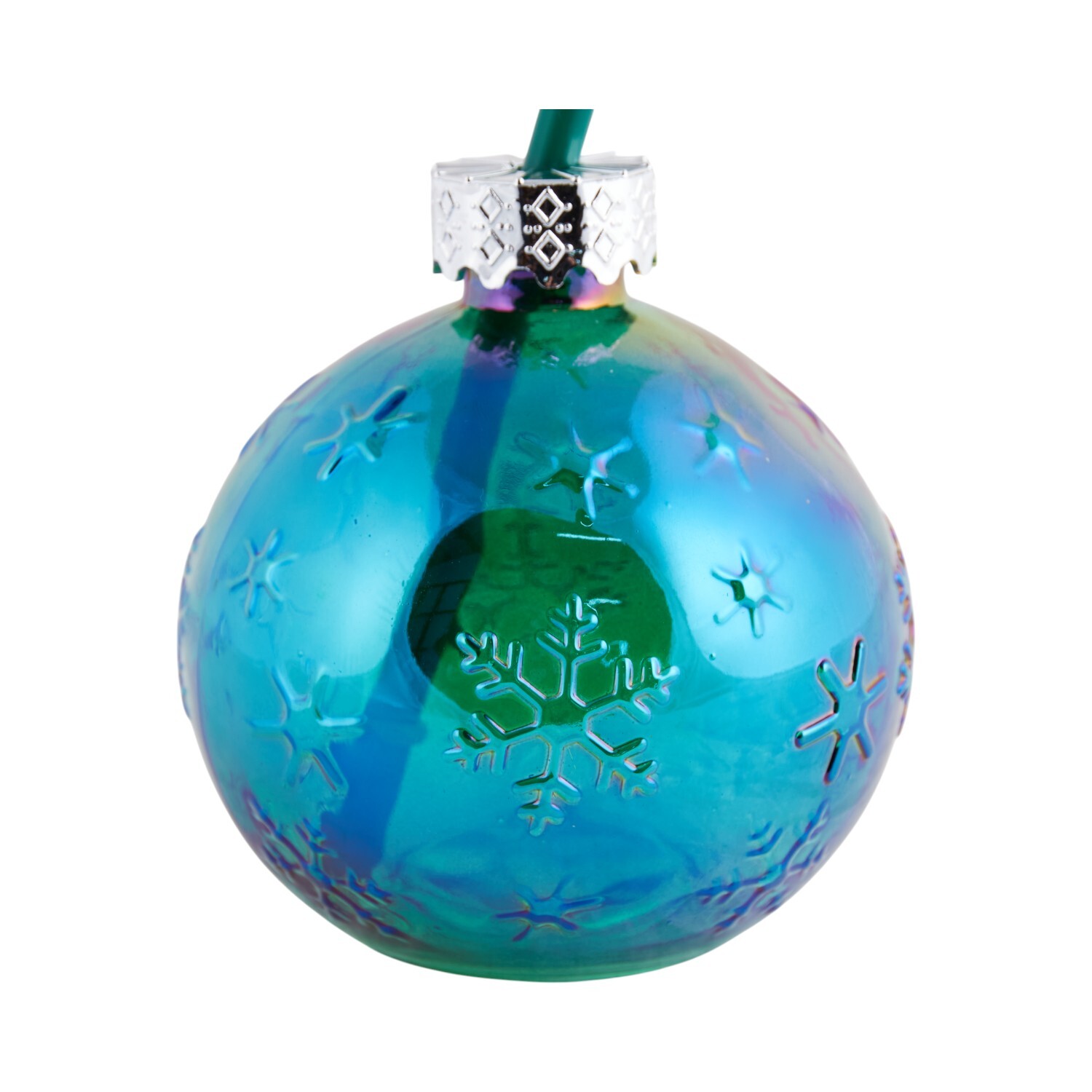 Xmas Bauble Glass Jar with Straw 400ml Image 6