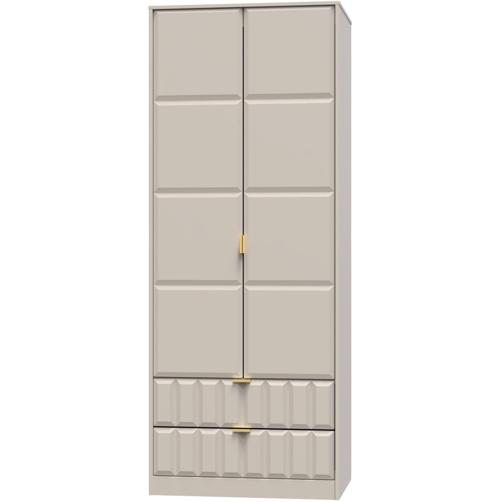 Crowndale Cube 2 Door 2 Drawer Matt Kashmir Wardrobe Ready Assembled Image 2