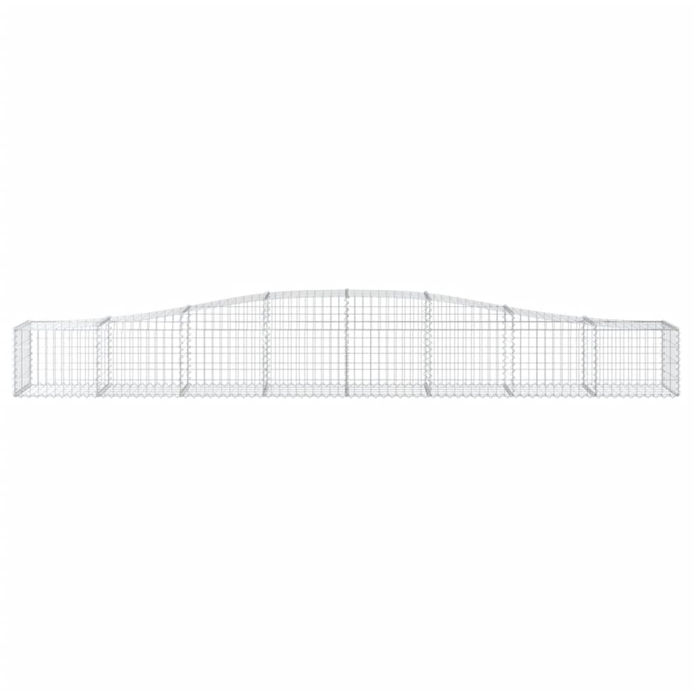 vidaXL Silver Galvanised Iron Arched Gabion Basket 400 x 50 x 40/60cm 10 Pack Image 2