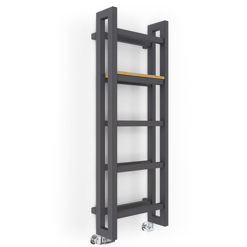 Terma Stand Beech Wood Towel Rail Shelf 400mm Image 6