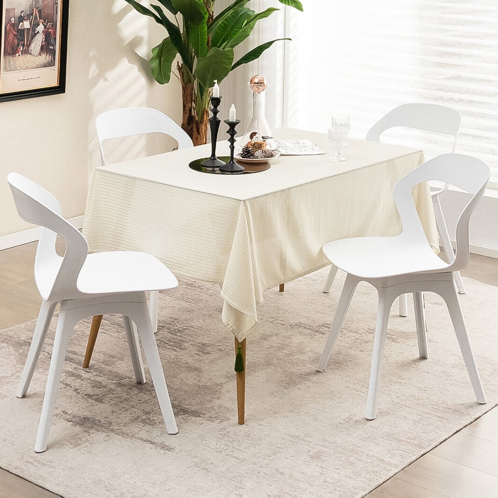 Costway Set of 2 White Wingback Dining Chairs Image 3
