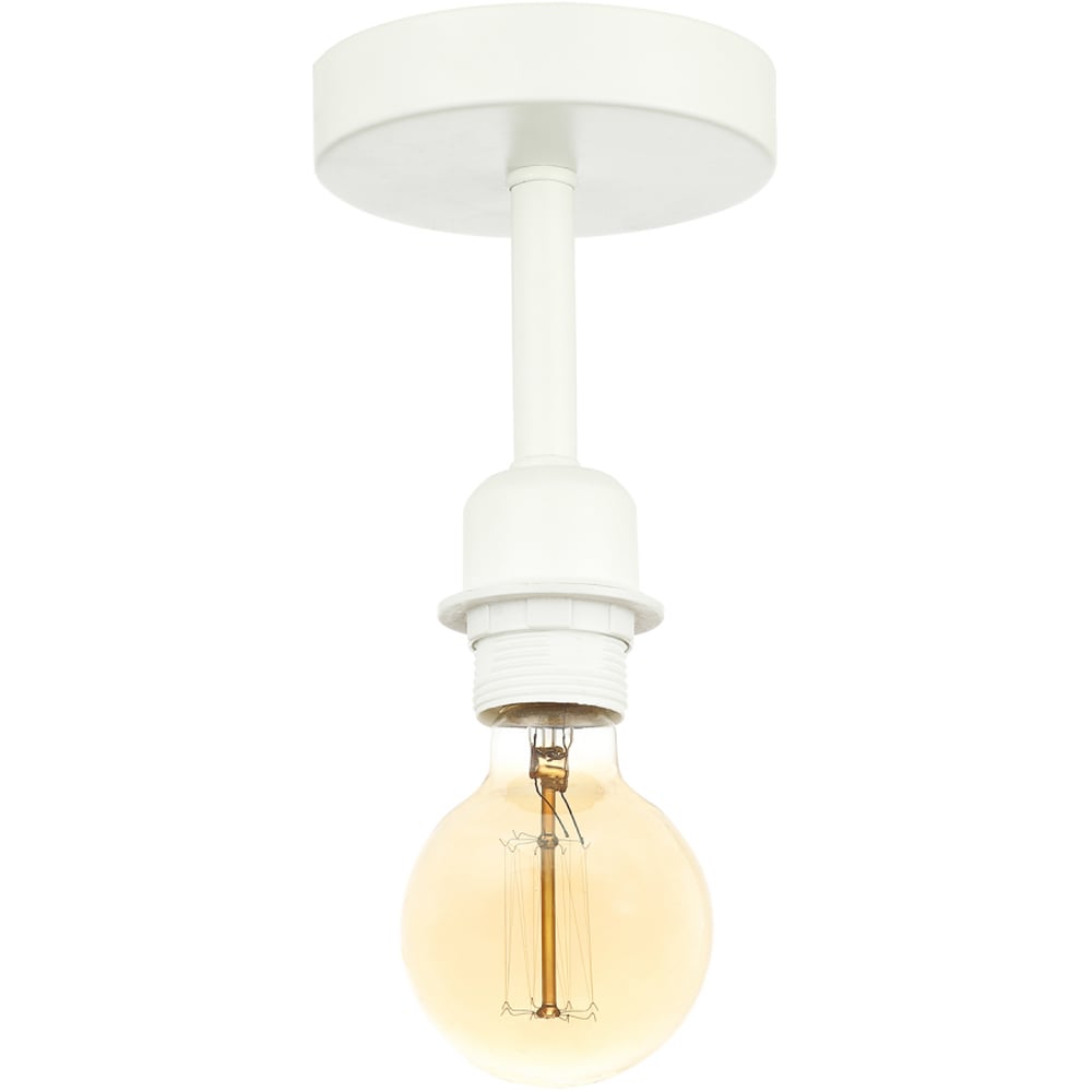 Happy Homewares Traditional Matt White Ceiling Light Image 3