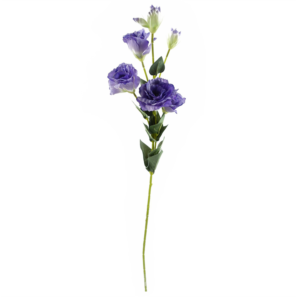 Leaf Purple Wild Rose Artificial Flower Bundle with Silver Glass Vase 60cm 11 Pack Image 2