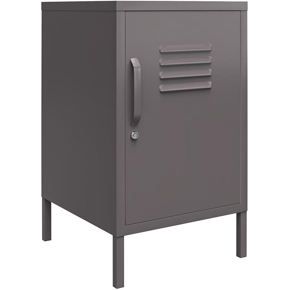 Dorel Bradford Single Door Grey Metal Locker End Table Image 2