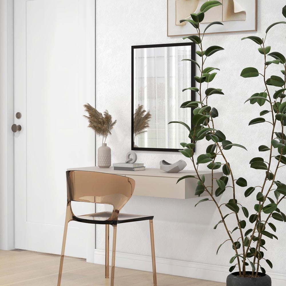 Portland Black Bathroom Wall Mirror 70 x 50cm Image 3