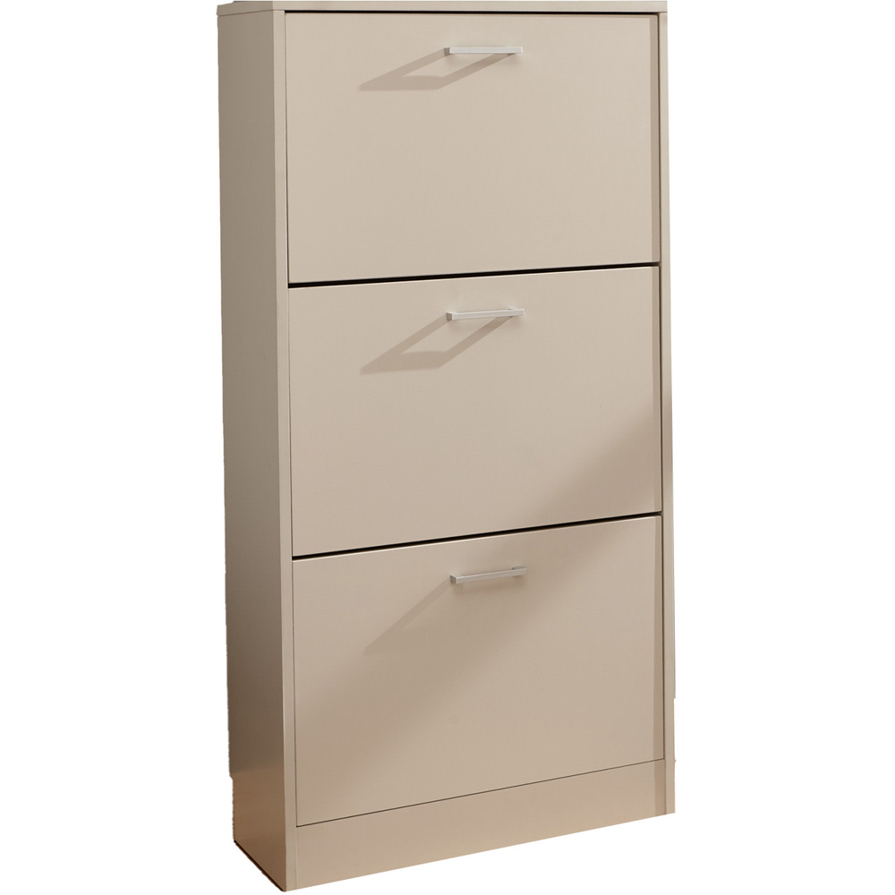 GFW Stirling 3 Tier Grey Shoe Cabinet Image 2