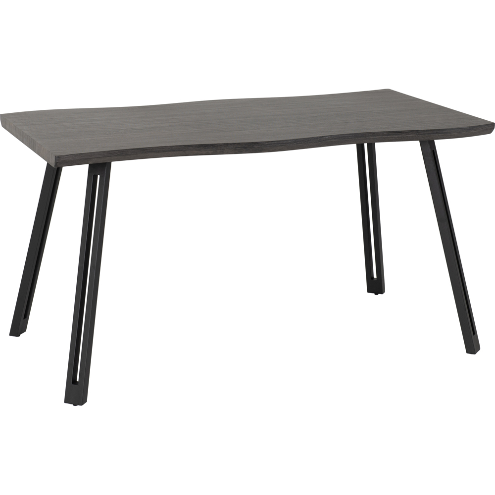 Seconique Quebec Black Wood Grain Wave Edge Dining Table Image 2