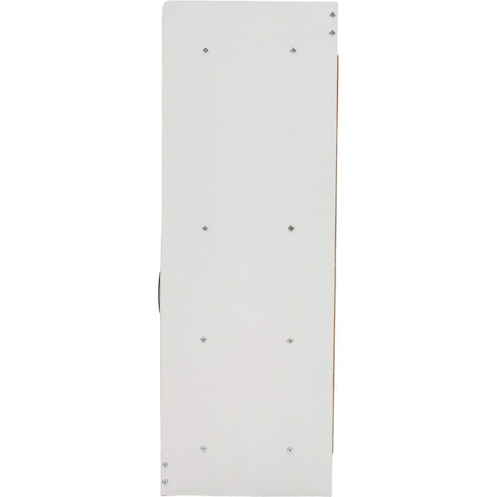 Living and Home 2 Door 2 Shelf White Glass Panel Sideboard Image 4