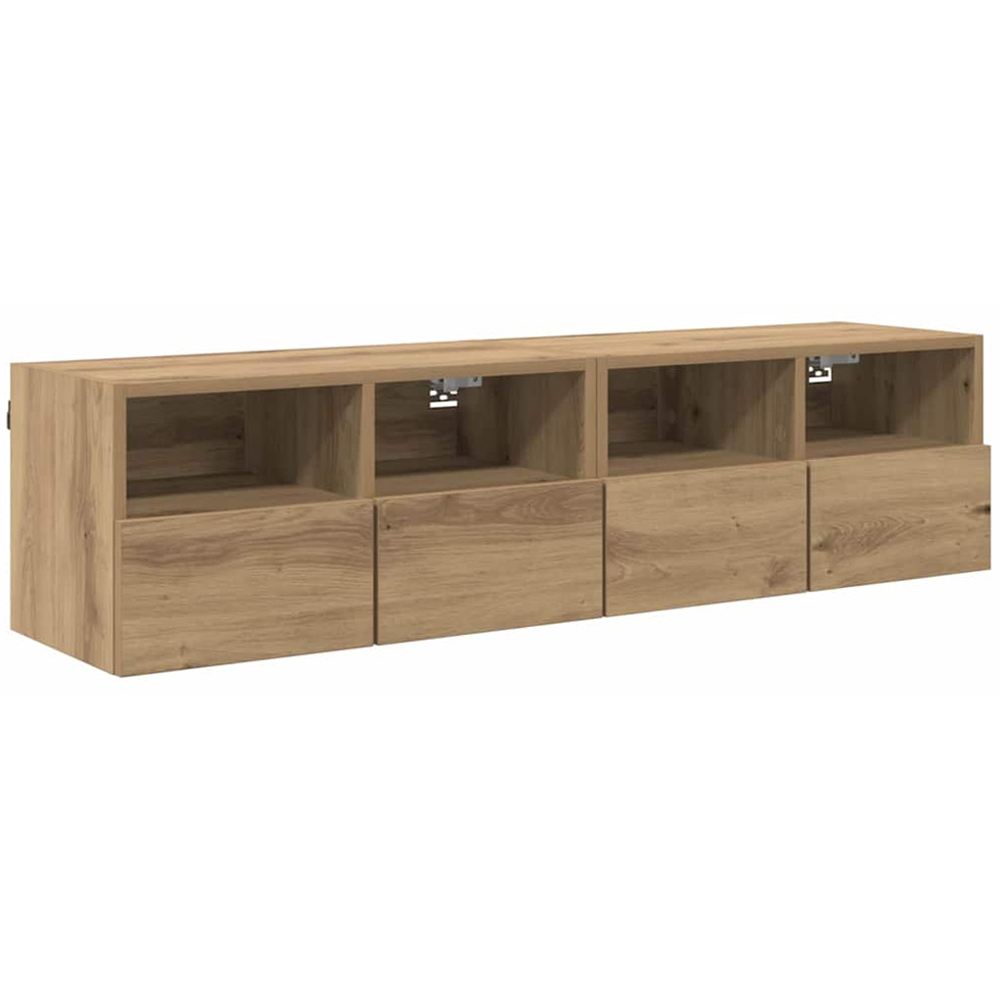 vidaXL 2 Door 2 Shelf Artisan Oak Wall Mounted TV Unit Set of 2 Image 2