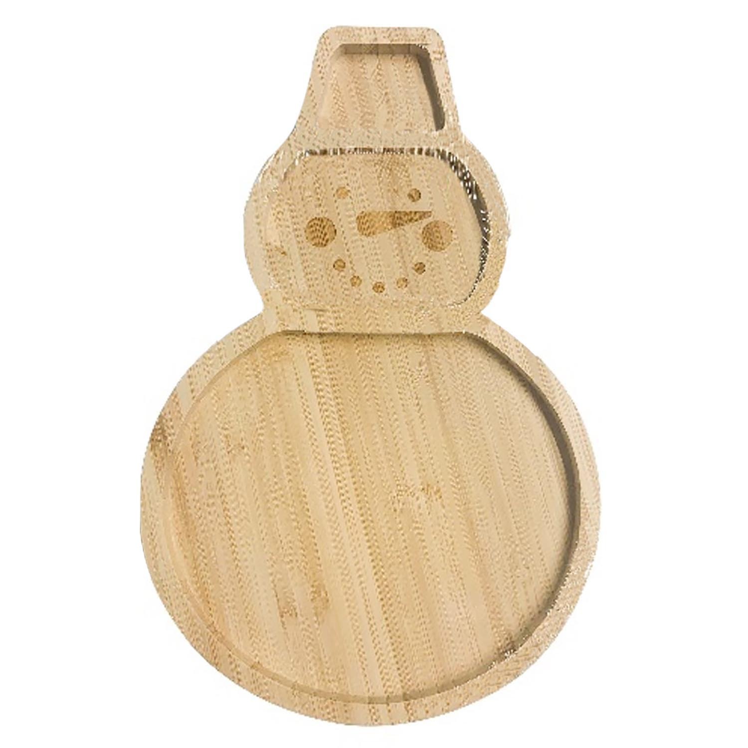 Christmas Tree or Snowman Bamboo Platter Image 1