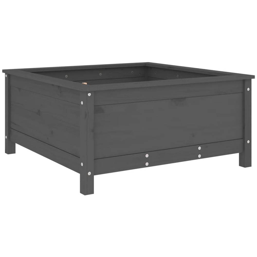 vidaXL Grey Solid Pine Wood Garden Planter 82.5 x 82.5 x 39cm Image 1