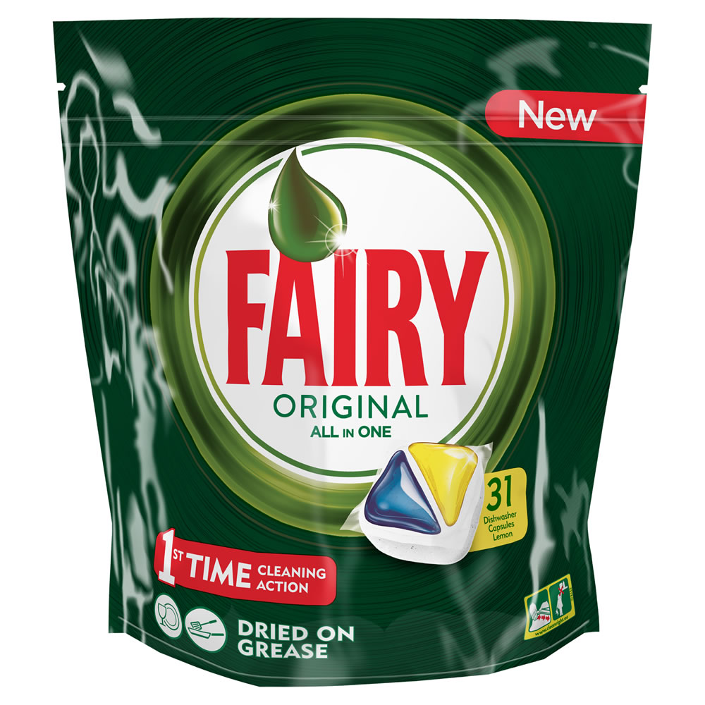 Fairy Original All in One Lemon Dishwasher Tablets  31 pack Image
