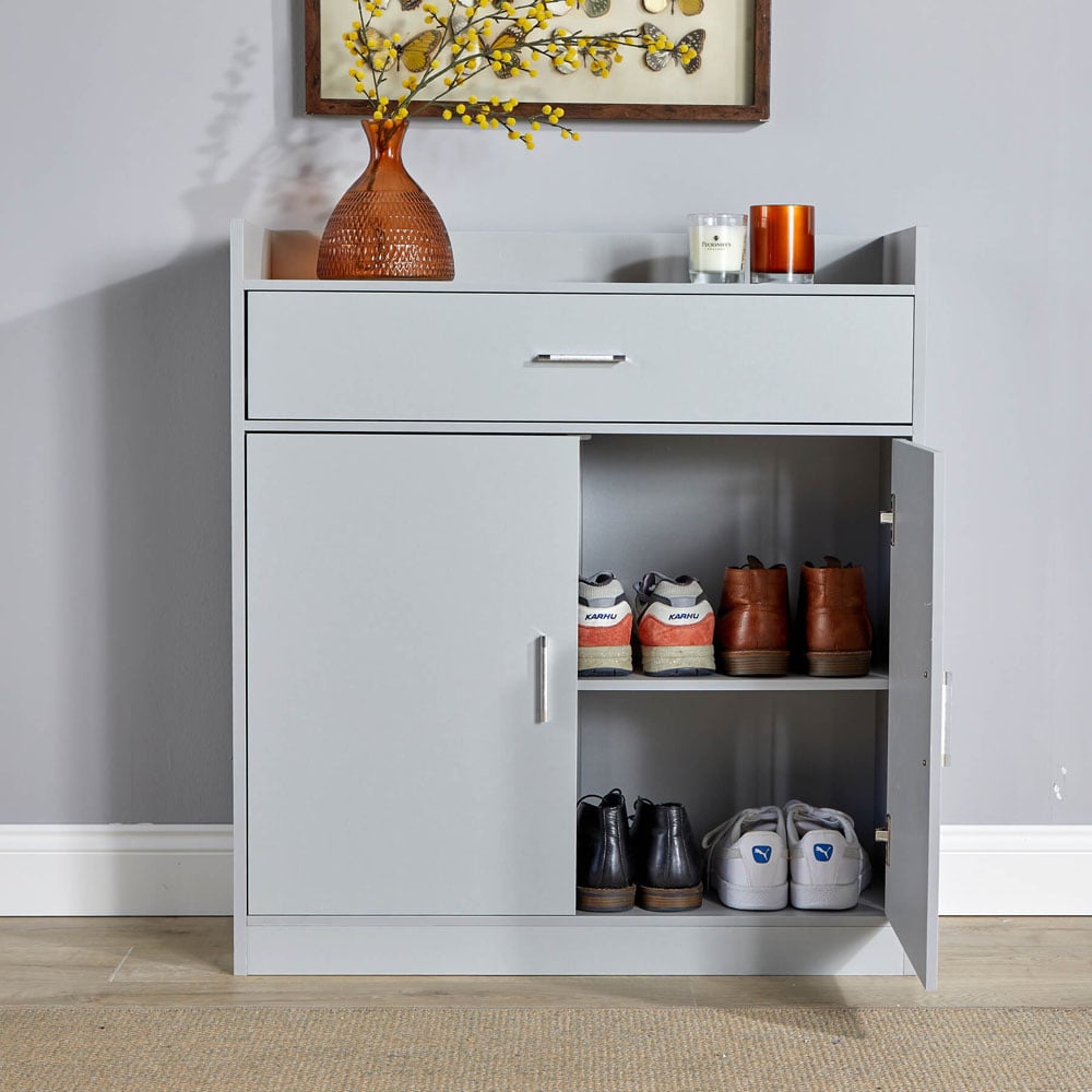 Home Source Novora 2 Door Grey Shoe Cabinet Image 7
